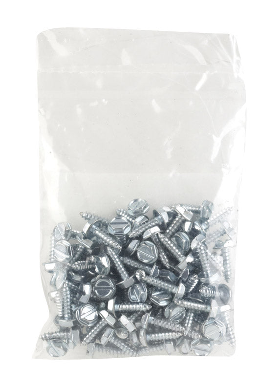 HILLMAN No. 6 X 1/2 in. L Slotted Hex Head Sheet Metal Screws 100 pk