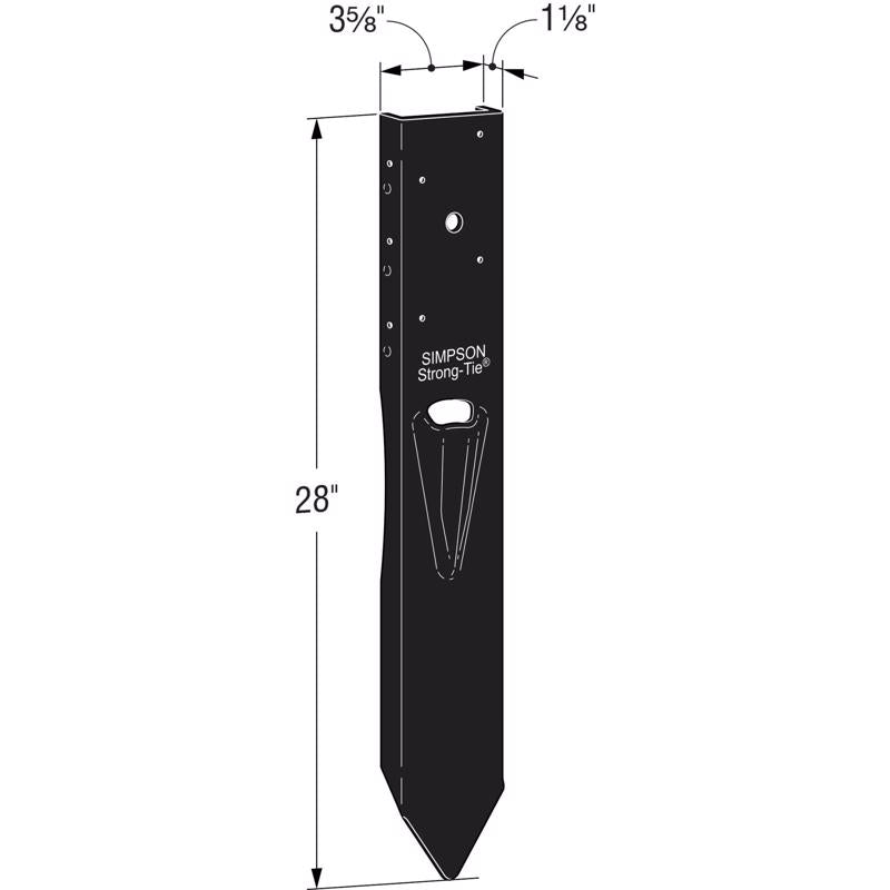 Simpson Strong-Tie 28 in. H X 3.83 in. W 12 Ga. Steel Ez Mender