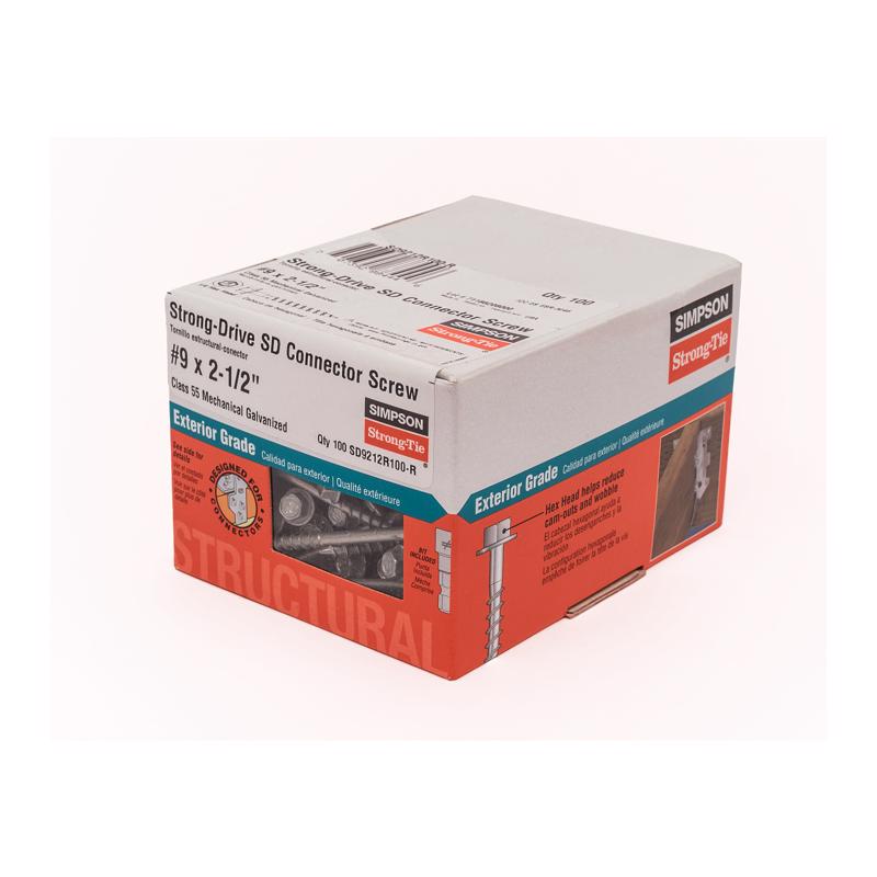 Simpson Strong-Tie Strong-Drive No. 9 Sizes X 2-1/2 in. L Star Hex Head Serrated Structural Screws