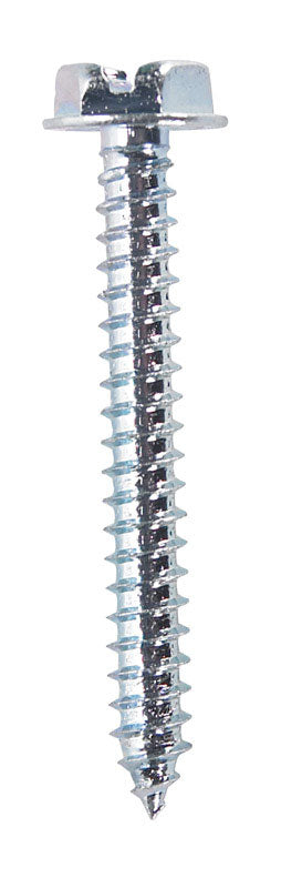 HILLMAN No. 10 X 1-1/2 in. L Slotted Hex Washer Head Sheet Metal Screws 100 pk