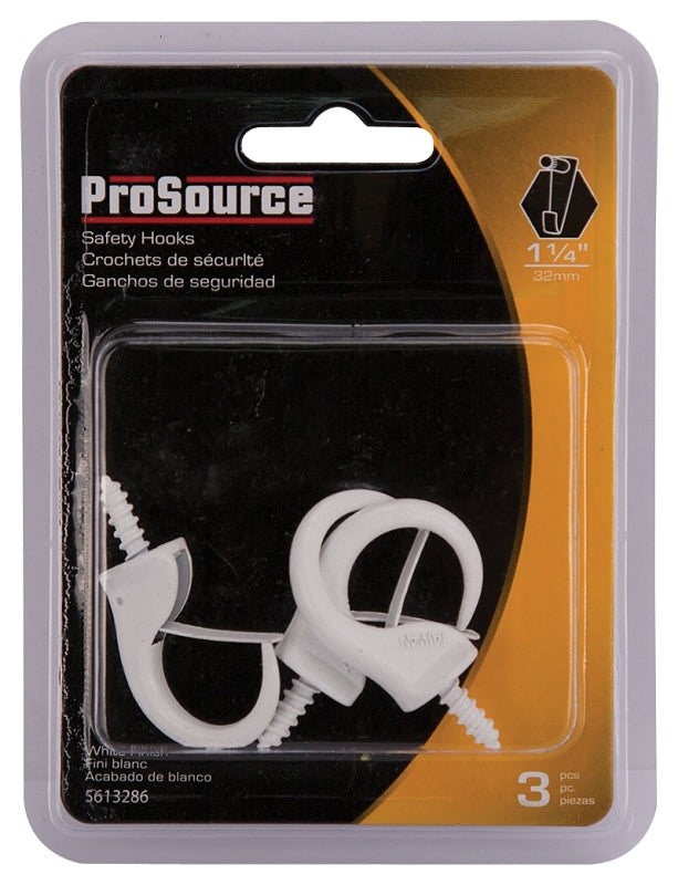 ProSource PH-122244-PS Cup Hook, 17/32 in Thread, 46 mm L, Zinc Alloy, White