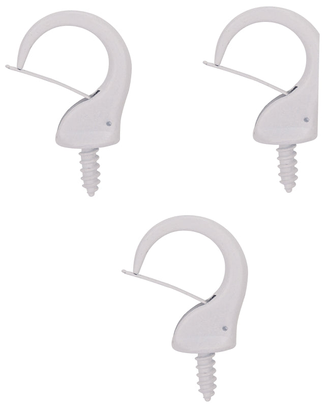 ProSource PH-122244-PS Cup Hook, 17/32 in Thread, 46 mm L, Zinc Alloy, White
