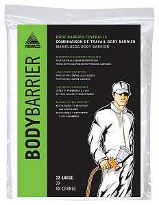 Trimaco 09957 Protective Coveralls, 2XL, Zipper, Polyolefin, White