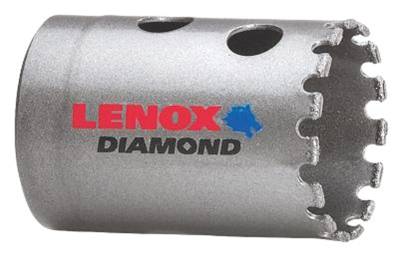 Lenox Diamond 1211722DGHS Hole Saw, 1-3/8 in Dia, 1-5/8 in D Cutting, 2L, 3L, 6L Arbor, Diamond Cutting Edge