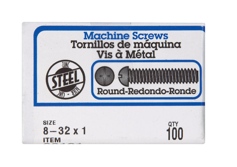 HILLMAN No. 8-32 X 1 in. L Combination Round Head Zinc-Plated Steel Machine Screws 100 pk