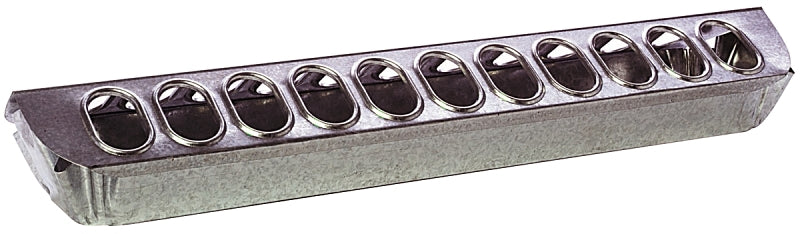 Little Giant 9822 Poultry Ground Feeder, 22-Compartment, Rolled Edge, Steel, Galvanized, Ground Mounting