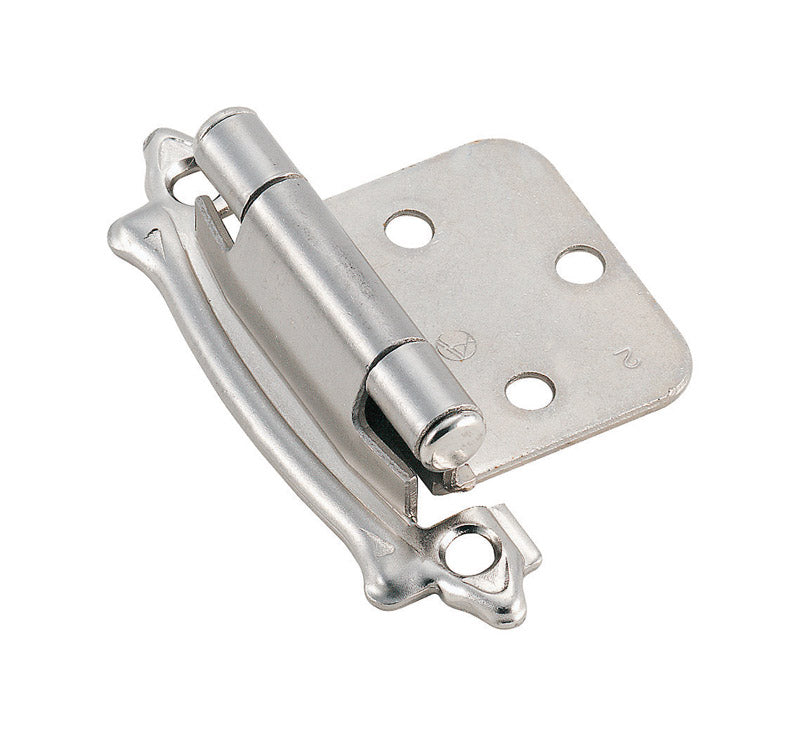 Amerock 1-3/4 in. W X 2-64/79 in. L Sterling Nickel Silver Steel Self-Closing Hinge 2 pk