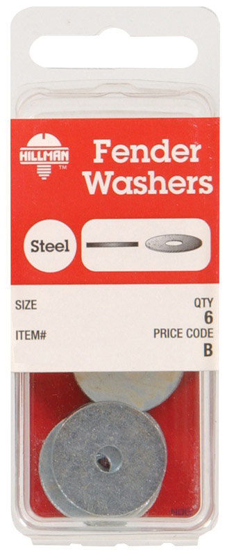 HILLMAN Steel 1/4 in. Fender Washer 4 pk, Pack of 10