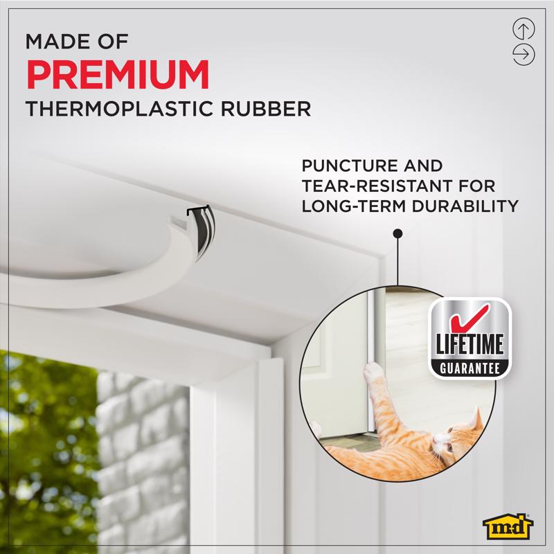 M-D Building Products PLATINUM White Rubber Top & Sides Door Seal For Doors 84 in. L X 0.63 in.