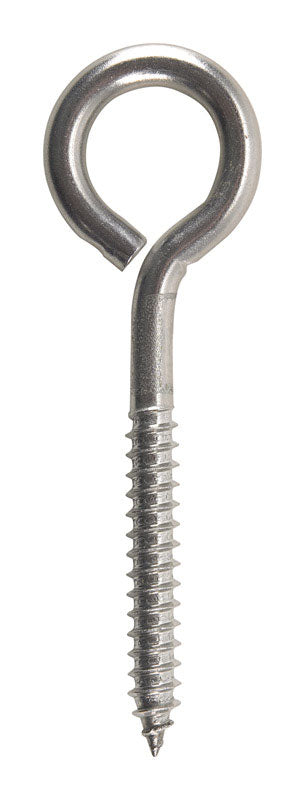 Hampton 3/8 in. X 8 in. L Stainless Stainless Steel Lag Thread Eyebolt, Pack of 5