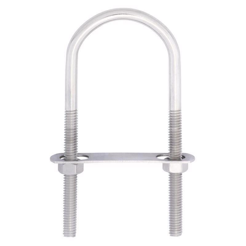 Hampton 5/16 in. X 2 in. W X 4-11/16 in. L Coarse Stainless Steel U-Bolt, Pack of 5