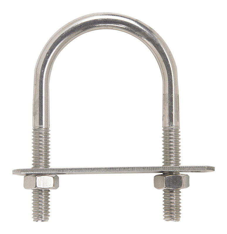 Hampton 5/16 in. X 1-3/8 in. W X 3-7/8 in. L Coarse Zinc-Plated Stainless Steel U-Bolt, Pack of 5