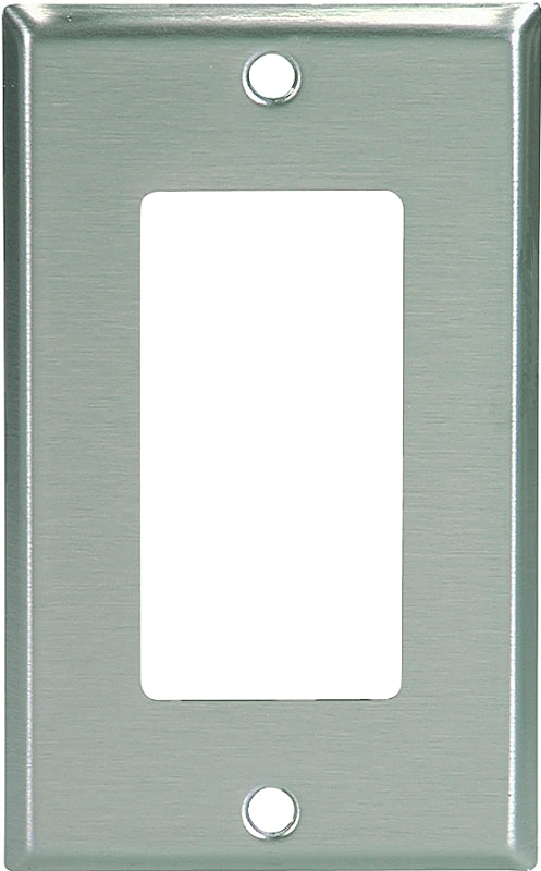 Eaton 93401 Series 93401-BOX1 Wallplate, 4-1/2 in L, 2-3/4 in W, 1-Gang, Stainless Steel, Brushed Satin