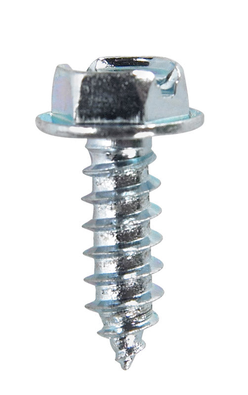 HILLMAN No. 8 X 1/2 in. L Slotted Hex Washer Head Sheet Metal Screws 100 pk