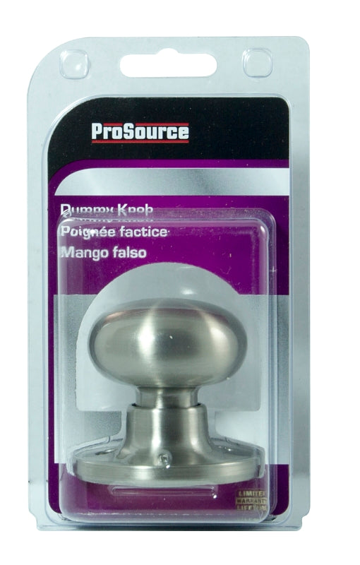 ProSource TFX240V-PS Dummy Knob, TF Design, Satin Nickel, 1-3/8 to 1-3/4 in Thick Door, Stainless Steel