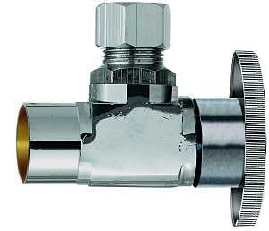 Plumb Pak PP60PCLF Angle Shut-Off Valve, 1/2 x 3/8 in Connection, Sweat x Compression, Brass Body