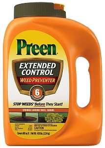 Preen 2464092 Weed Killer, Granular, Broadcast Application, 4.93 lb Bottle