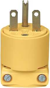 Eaton 4866-BOX Electrical Plug, 2-Pole, 15 A, 250 V, Screw, NEMA: NEMA 6-15, Yellow