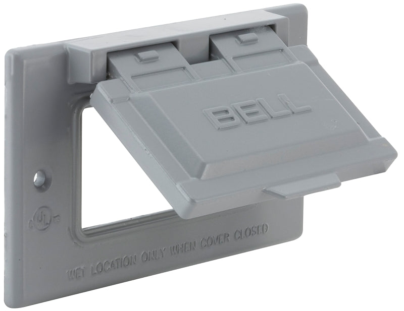 Bell Outdoor 5101-0 Cover, 2-13/16 in L, 4-9/16 in W, 1-Gang, Aluminum, Gray, Powder-Coated