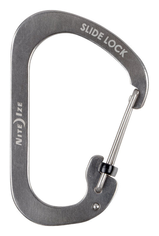 Nite Ize SlideLock 3.1 in. D Stainless Steel Silver Carabiner Key Holder