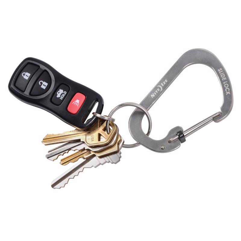 Nite Ize SlideLock 3.1 in. D Stainless Steel Silver Carabiner Key Holder
