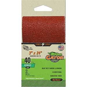 Gator 3158 Sanding Belt, 3 in W, 24 in L, Aluminum Oxide Abrasive, 40 Grit, Extra Coarse