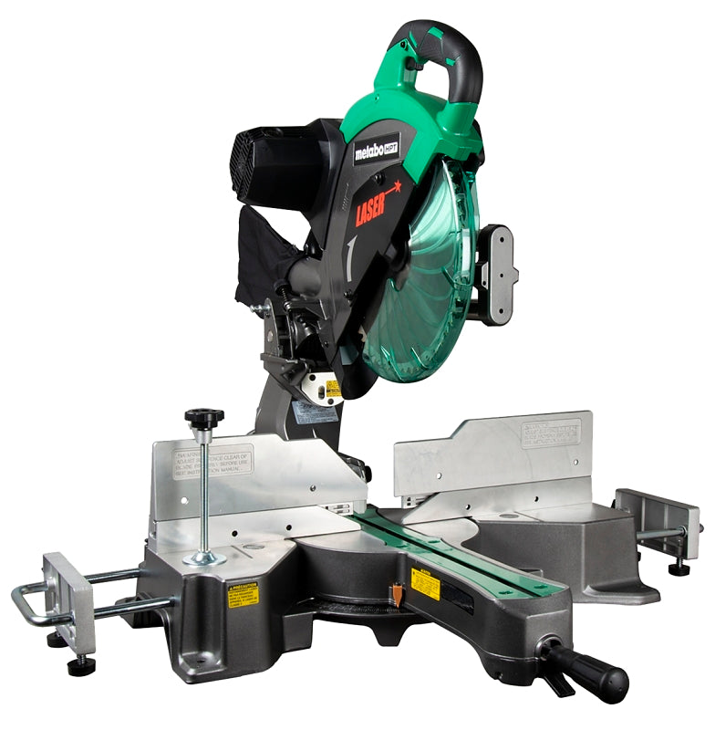 Metabo HPT C12RSH2SM Dual Compound Miter Saw, 12 in Dia Blade, 4000 rpm Speed, 45 deg Max Bevel Angle