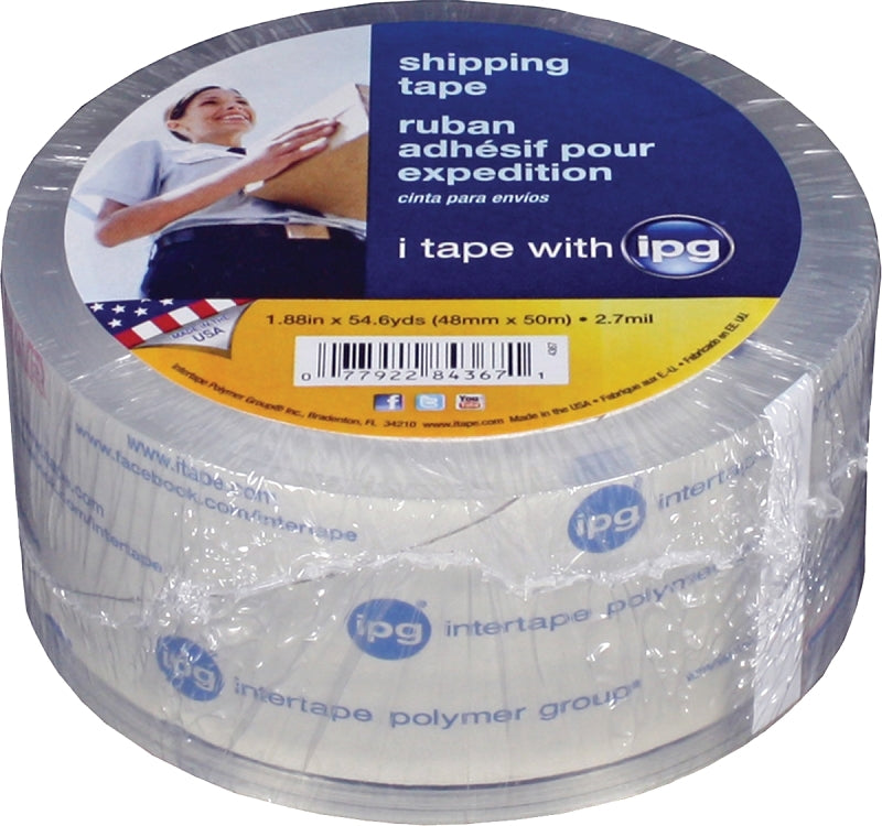 IPG 4367 Shipping Tape, Clear, 54.6 yd L, 1.88 in W