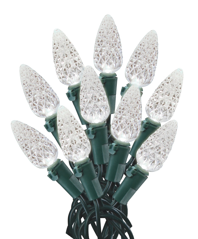 Hometown Holidays U12E744A C6 Light Set, Christmas, 120 V, 4.8 W, 60-Lamp, LED, Cool White, 25000 hr Average Life