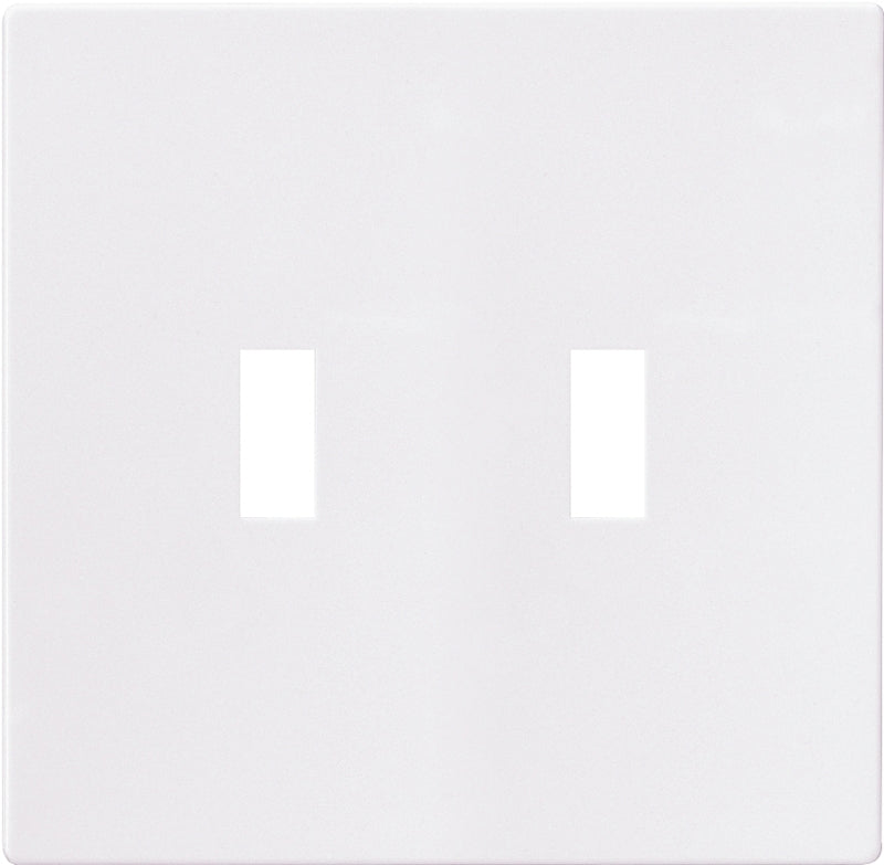 Eaton Wiring Devices PJS2W Wallplate, 4-7/8 in L, 4.94 in W, 2-Gang, Polycarbonate, White, High-Gloss