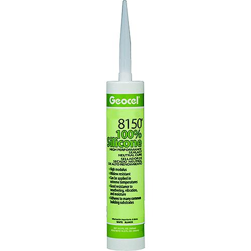 Geocel GC68125 8150 100% Silicone High Performance Neutral Cure Sealant, 10.3 oz., Clear