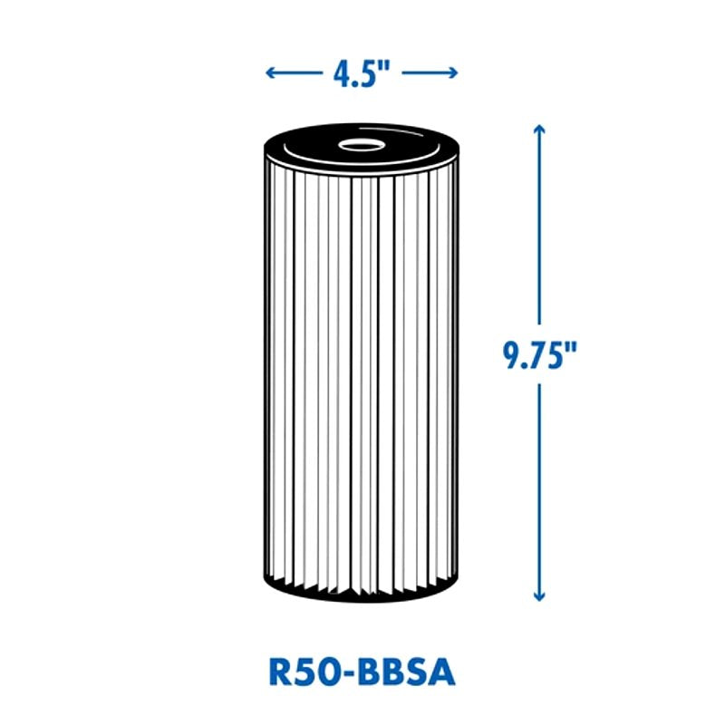 Culligan R50-BBSA Filter Cartridge, 50 um Filter, Pleated Polyester Cartridge Filter Media