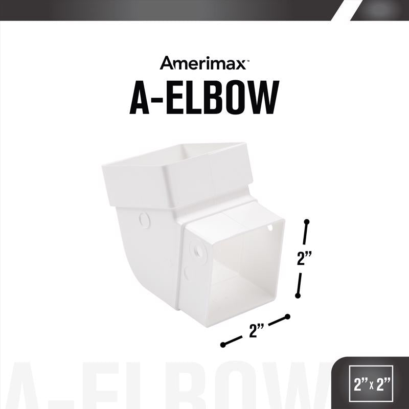 Amerimax 3.88 in. H X 3.63 in. W X 3.63 in. L White Vinyl U Downspout Elbow, Pack of 20