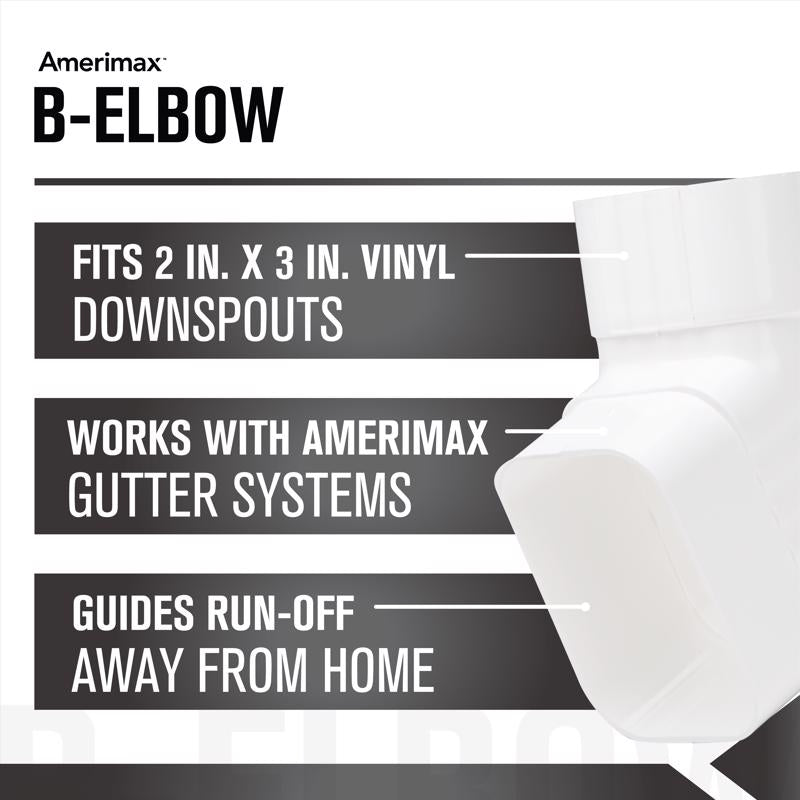 Amerimax 4.5 in. H X 2.5 in. W X 4.5 in. L White Vinyl K Gutter Elbow