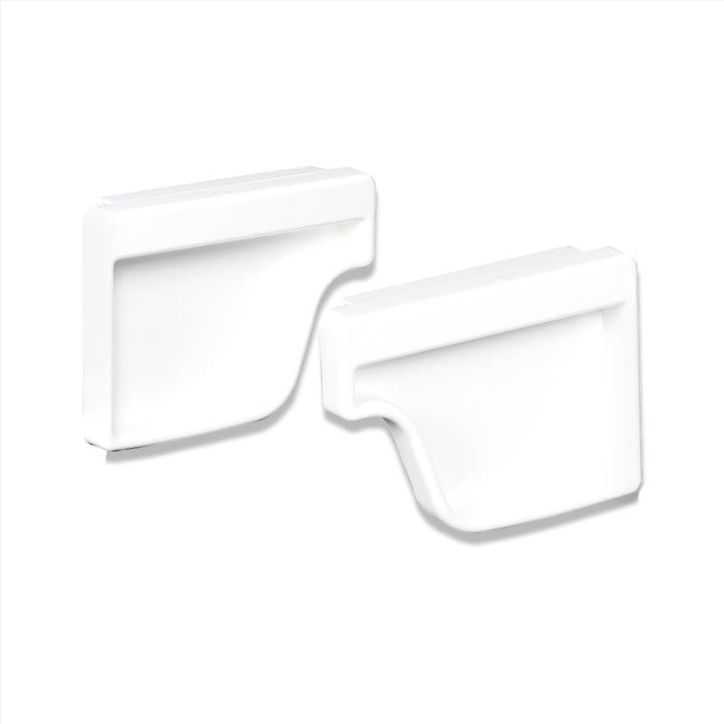 Amerimax 4.6 in. H X 2 in. W X 5 in. L White Vinyl K Gutter End Cap, Pack of 16