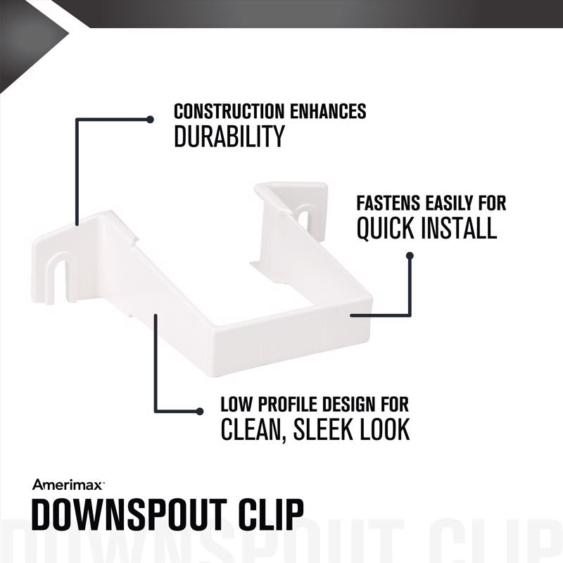 Amerimax 1 in. H X 3.3 in. W X 4.3 in. L White Vinyl U Downspout Bracket