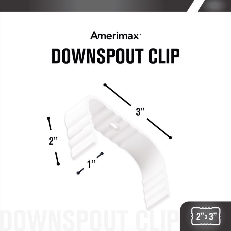 Amerimax 0.8 in. H X 2 in. W X 3.25 in. L White Vinyl Traditional Downspout Band