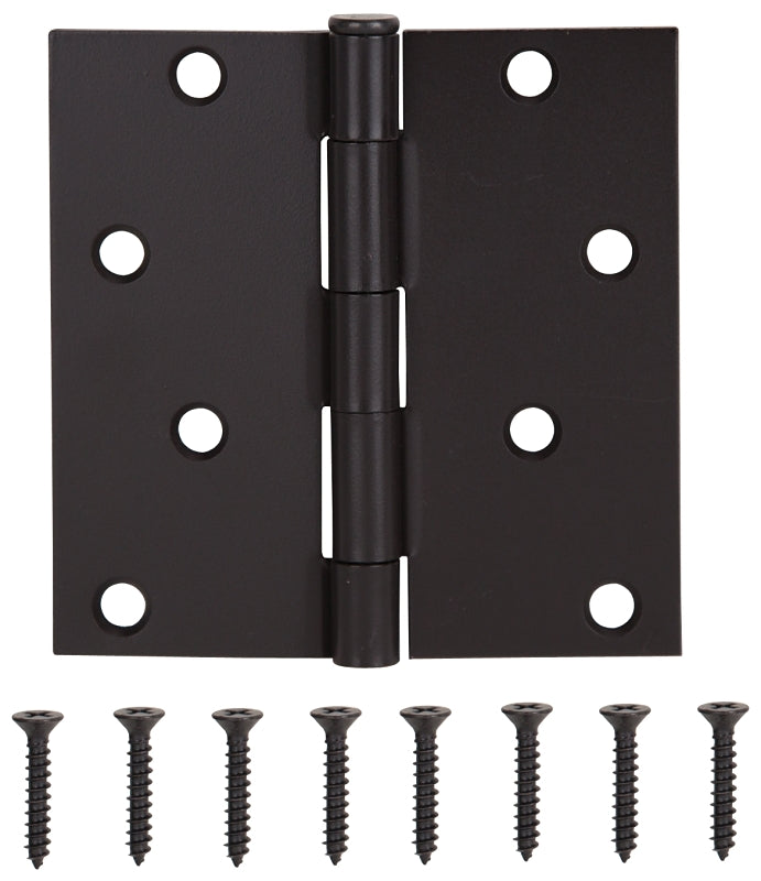 ProSource 20339ORX Square Corner Door Hinge, 4 in H Door Leaf, 1-3/4 in W Door Leaf, 2.2 mm Thick Door Leaf, 4 x 4 in