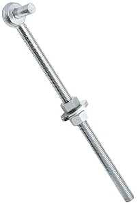 National Hardware N130-583 Series Full Threaded Bolt Hook, 5/8X12IN L, Steel, Zinc-Plated