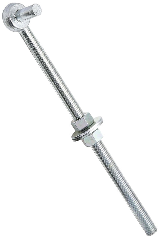 National Hardware N130-583 Series Full Threaded Bolt Hook, 5/8X12IN L, Steel, Zinc-Plated