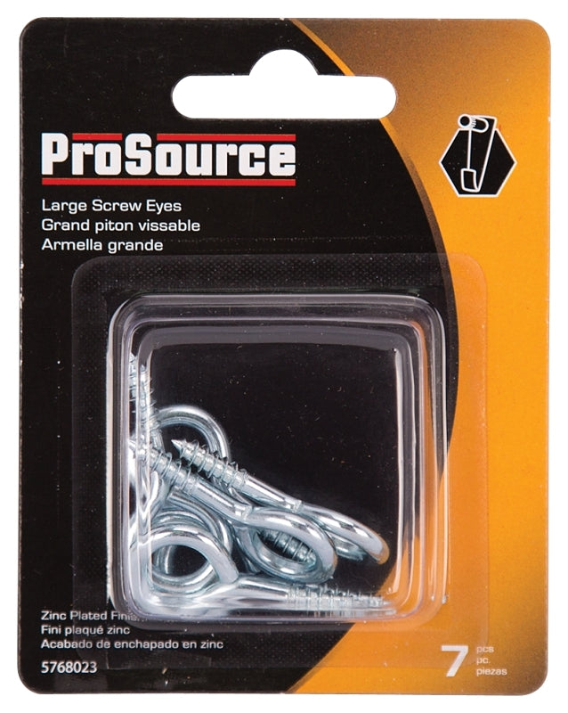 ProSource LR-206-PS Screw Eye, 3.3 mm Dia Wire, 4 mm Thread, 15/32 in L Thread, 1-3/8 in OAL, 57 lb Working Load, Steel