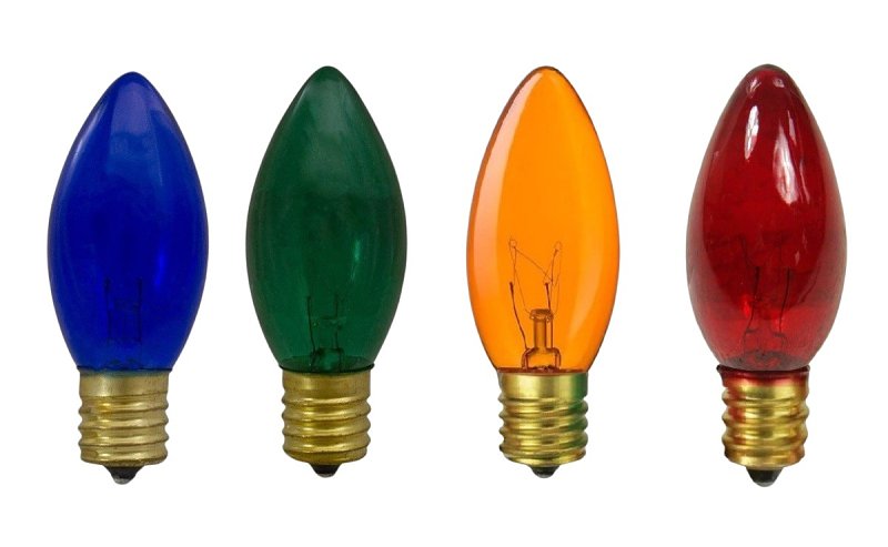 Santas Forest 28980 Filament Bulb, C9 Lamp Base, Multi-Color, Pack of 25