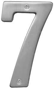 Hy-Ko Prestige Series BR-51SN/7 House Number, Character: 7, 5 in H Character, Nickel Character, Solid Brass, Pack of 3