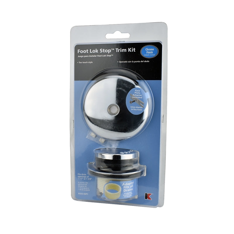 Keeney K826-66PC Foot Lok Trim Kit, Metal, Polished Chrome