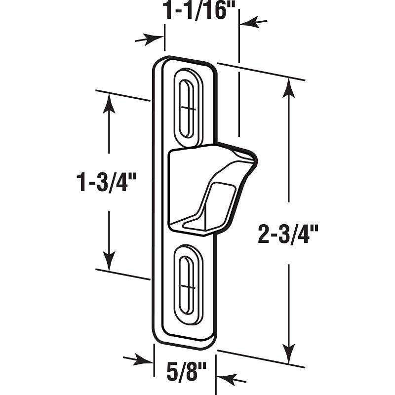 Prime-Line E 2082 Sliding Door Keeper, Chrome, For: C-1032 Flush Style Locks