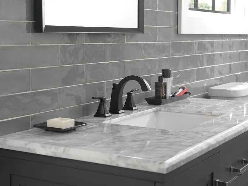 Delta Flynn Series 35768LF-BL Widespread Bathroom Faucet, 1.2 gpm, 2-Faucet Handle, 3-Faucet Hole, Matte Black