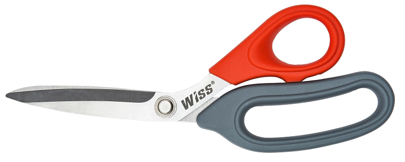 Wiss W812S Household Scissor, 8-1/2 in OAL, 3-1/2 in L Cut, Gray/Red Handle, Stainless Steel Blade