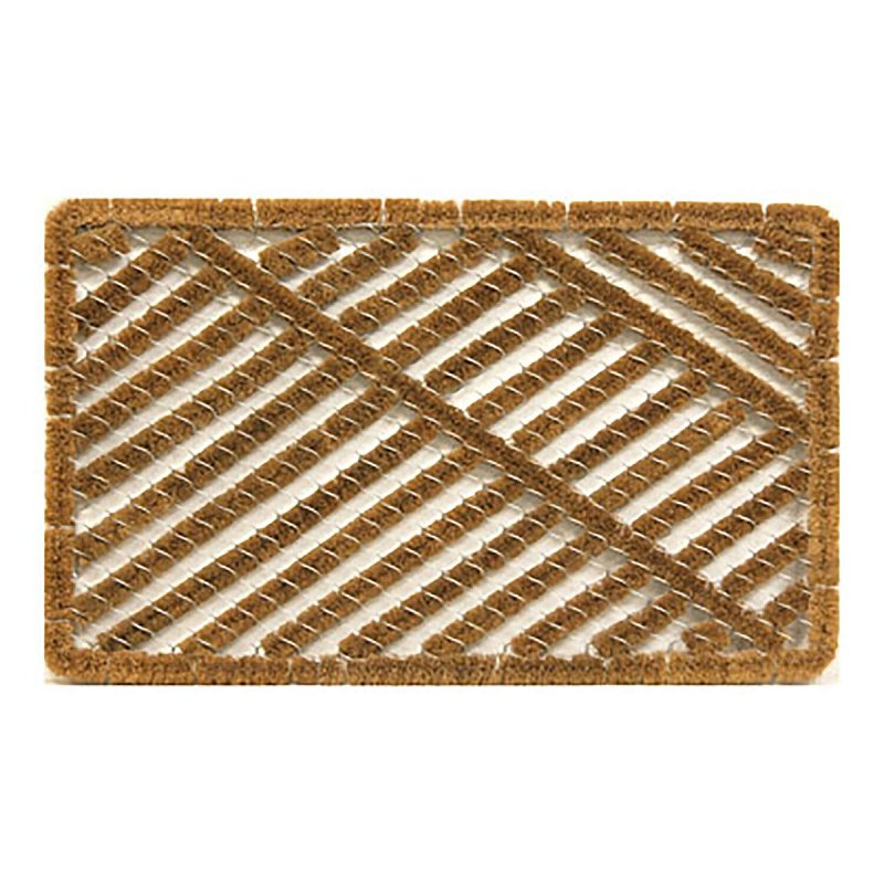 Sports Licensing Solutions 58788 Utility Mat, 30 in L, 18 in W, Wire Brush Pattern, Coco Fiber/Steel Surface, Brown