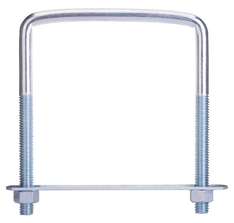 ProSource LR356 U-Bolt, 3/8 in Thread, 3 in L Thread, Steel, Zinc, Pack of 10