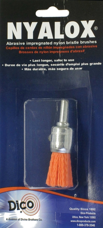 Dico 541-781-3/4 End Brush, 1/4 in Arbor/Shank, Nylon Bristle, 3/4 in Dia